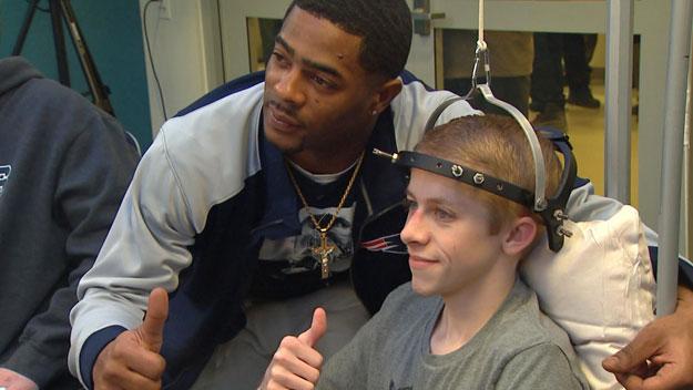 wbz's tweet photo. #Patriots CB Malcolm Butler visited patients at Boston Children's Hospital Friday http://t.co/sHvMAVV1pz http://t.co/loLMFcm3SI