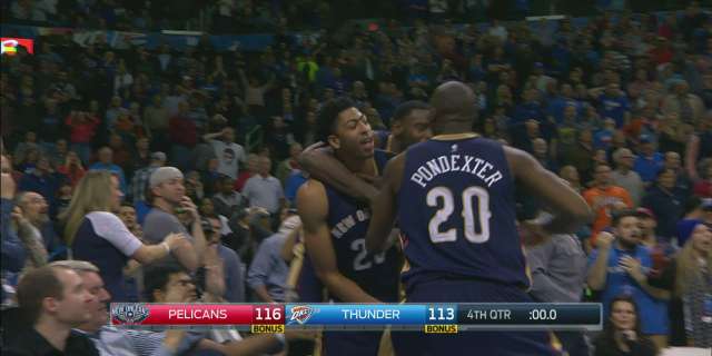 shelruss's tweet photo. RT @PelicansNBA Here's your @AntDavis23 buzzer-beater! Enjoy over &amp;amp; over &amp;amp; over again! http://t.co/D3kakQcwGO http://t.co/lPOFZbNl3e