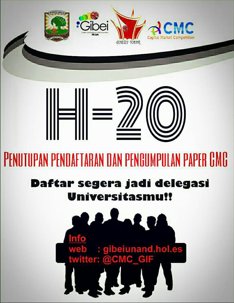 CMC_GIF's tweet photo. Jangan Lupa Hari ini H-20Pendaftaran dan Pengumpulan @CMC_GIF http://t.co/A8gjyWcqTv