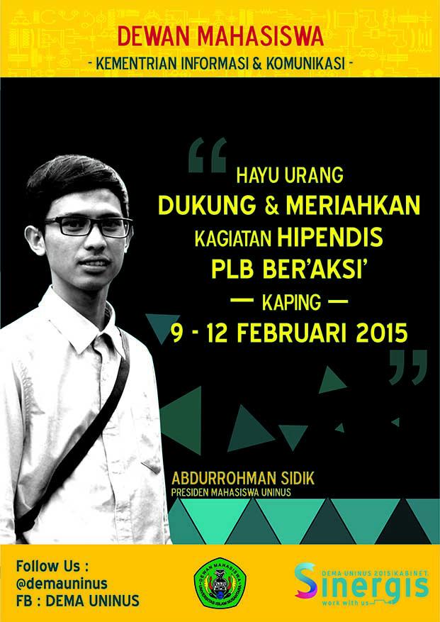 Senat_FTeknik's tweet photo. RT @pers530: Ayo Dukung HIPENDIS PLB @UNINUS_BERKEBUN @semaFKIP_UNINUS @SemaFikomUNINUS @Senat_FTeknik @UNINUSBandung http://t.co/zrizTJrps7