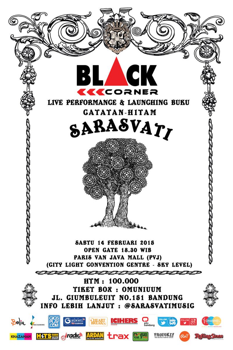 infobdg's tweet photo. 14 Feb! Konser &amp; Launching Buku #CatatanHitam @sarasvatimusic at PVJ Mall. HTM+Buku 100k. Tiket Box: @omuniuum http://t.co/rTVzJeMYPV