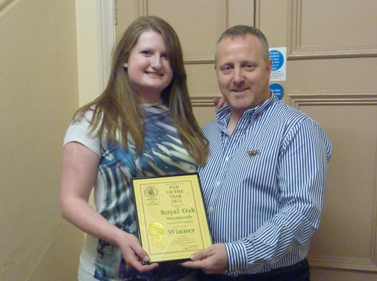 <a href="/TheBeerex/">Dorchester Beerex</a> West Dorset CAMRA Pub of the Year 2015 is the Royal Oak in Weymouth <a href="/RoyalOakQuay/">The Royal Oak</a> <a href="/EchoDorch/">EchoDorch</a> @WessexFM