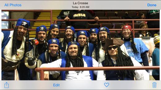 CoCoDefi's tweet photo. BPDT Pirate dads ready to cheer! #statepom #piratepride http://t.co/ZbCtii4b51