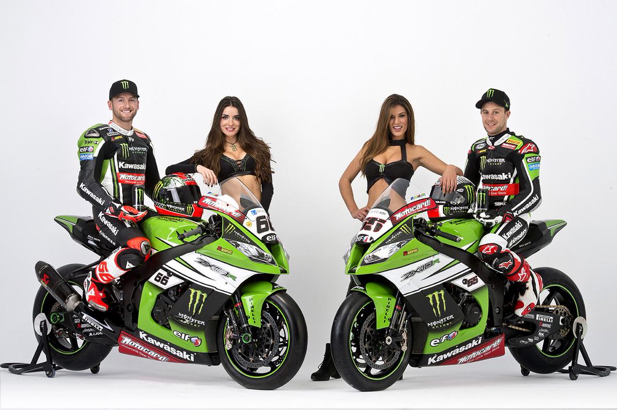 MonsterEnergyNL's tweet photo. Zo ziet het @Kawasaki_Racing team er in 2015 uit! #UnleashTheBeast. Meer op: http://t.co/zzf0P7j56D http://t.co/WX4RdaI0aa