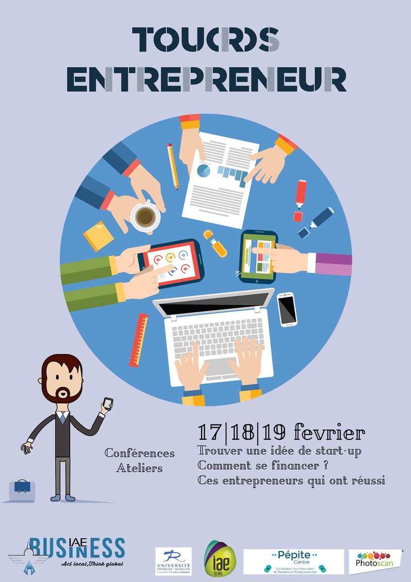 IaeBusiness37's tweet photo. Fan d’Entrepreneuriat ou Jeune Entrepreneurs ? IAE Business vous présente son salon Tou(r)s Entrepreneur ! http://t.co/2pbU9bR83t