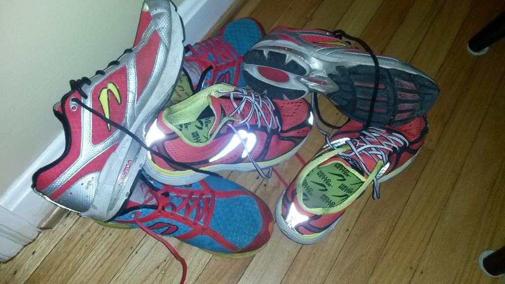 mikeshermanson's tweet photo. Now, which pair are my running shoes, work shoes, and walk-around-in shoes? #triathleproblems @NewtonRunning http://t.co/JBcMK6GqtV