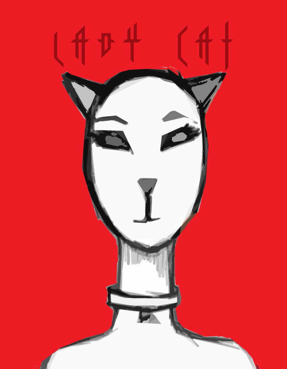 WHITE_ESPADA's tweet image. Lady Cat !! #DrawingWarmup #outofideas