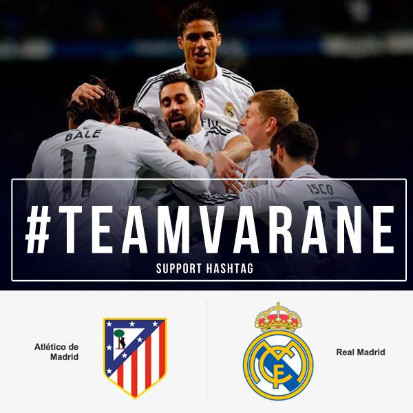 raphaelvarane's tweet photo. Match contre l’Atlético aujourd’hui à 16h ! Merci pour tous vos messages #TEAMVARANE - Gracias por vuestro apoyo !! http://t.co/0AzNH0DMiJ