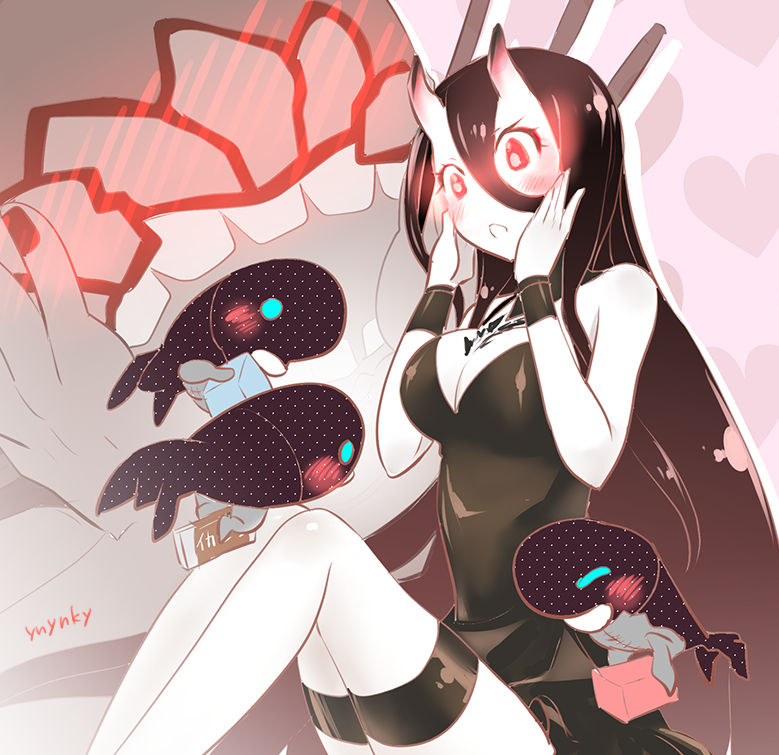 戦艦棲姫オネエサマ、コレ。イ級カラノ気持チ キュ~//// #艦これ版深夜の真剣お絵描き60分一本勝負 作り途中のパンが心配なので、フライングで投稿します〜 