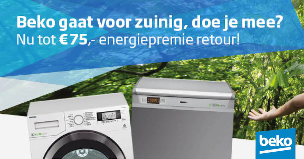 Tot 75 EURO #energiepremie retour bij #Beko. Bekijk deze #energieactie op goo.gl/SKgAuq