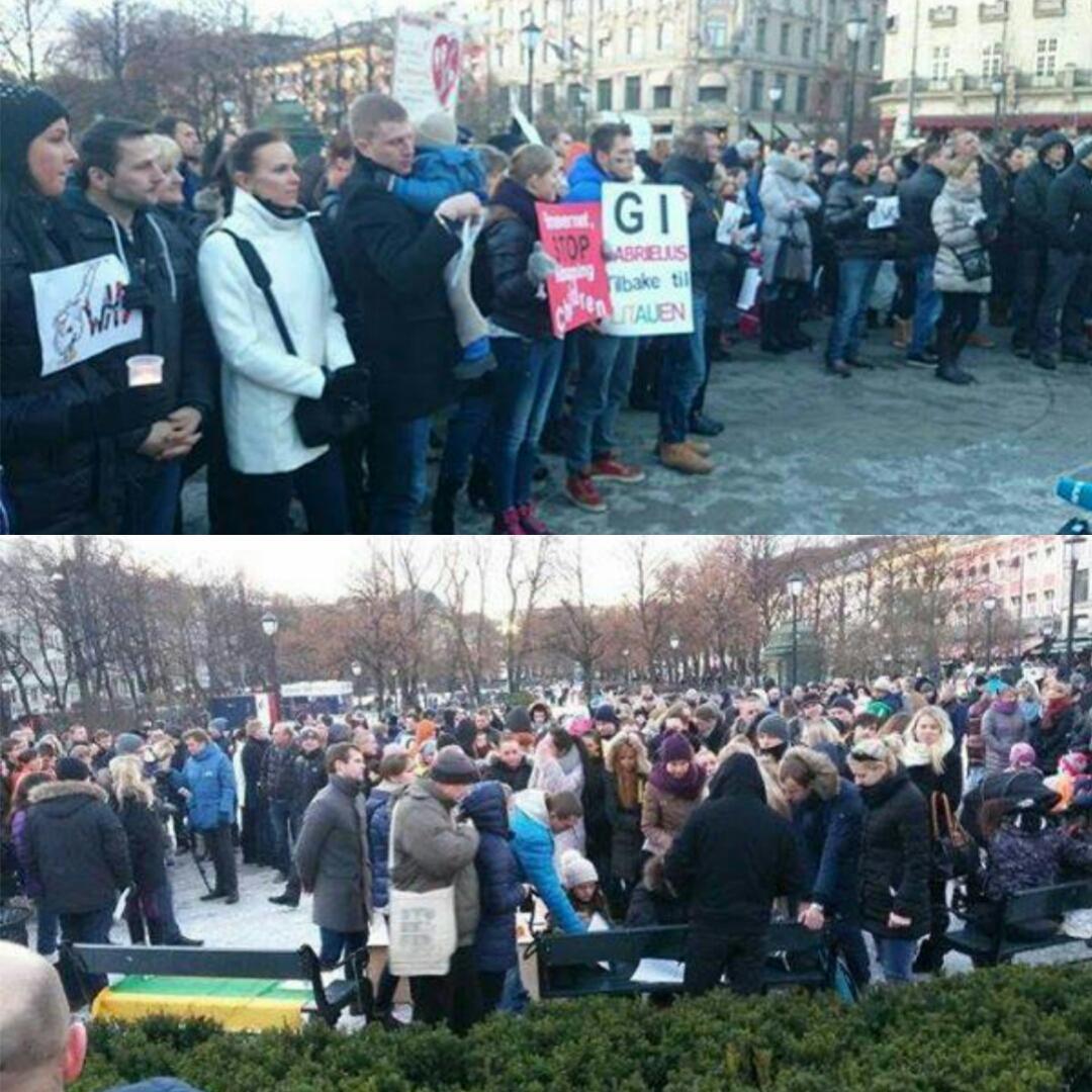 NorskoKradeDeti's tweet image. Před norským parlamentem ( #Storting ) dnes demonstrovalo proti Barnevernu asi 600 lidí. #NorskoKradeDěti