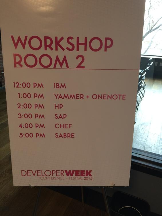 ryanjbaxter's tweet image. If you want to use #Bluemix for your @DeveloperWeek hackathon project stop by our workshop at 12 #devweek15