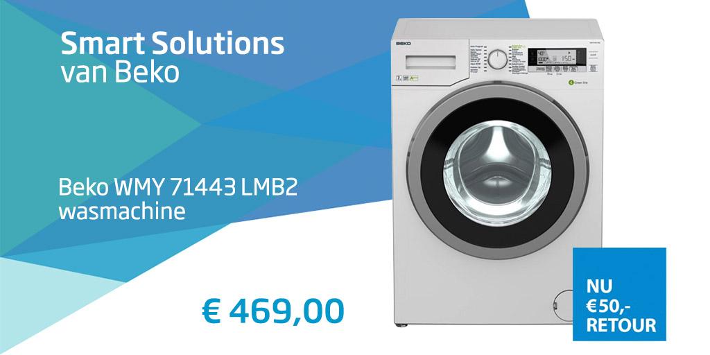 50 euro #energiepremie retour op de al aantrekkelijk geprijsde #Beko WMY71443LMB3 #wasmachine. goo.gl/MBXB9F
