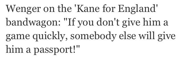 CincinnatiSpurs's tweet photo. He can have mine! #KaneForUsa! RT @G0Spurs: I actually 100% agree with Wenger on this. #KaneForEngland http://t.co/wDX3C5g8xh