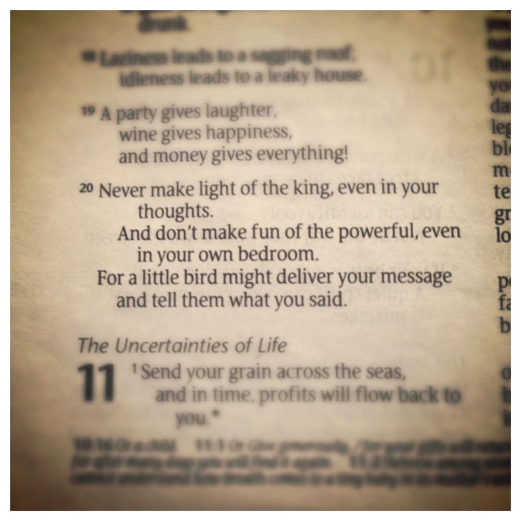 birdsflyover's tweet photo. Solomon predicts Twitter. 
Circa 970BC. http://t.co/neSYS01eH0