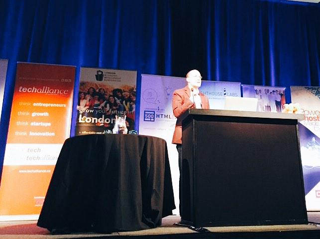 LondonEDC's tweet image. Thank you @MayorMattBrown for joining us at #theHTML500 in #Ldnont. He's here with his son! #CodeinLdnont