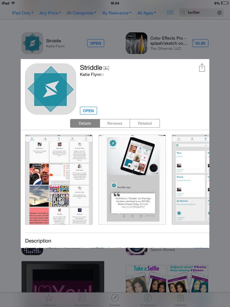 StriddleApp tweet picture