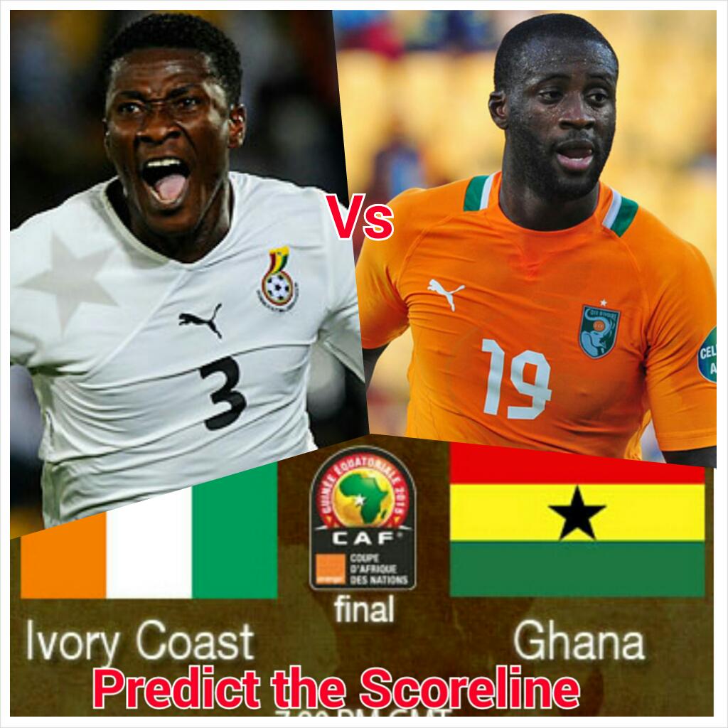 kumatube2's tweet photo. Ghana vs Ivory Coast 
Predict the Scoreline http://t.co/ZhOy5vlENt
