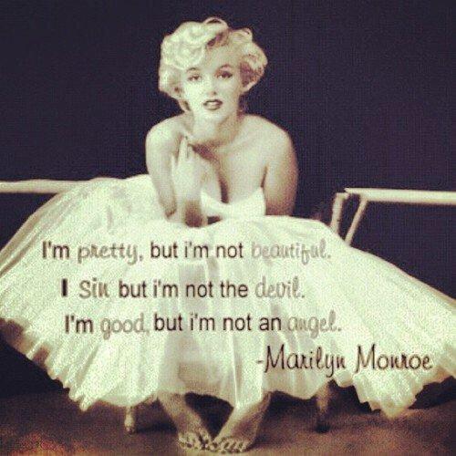 saintsacional's tweet photo. Soy linda pero no hermosa,
a veces peco pero no soy un demonio,
soy buena pero no soy un ángel. (Marilyn Monroe) http://t.co/qNTzTQ1feC