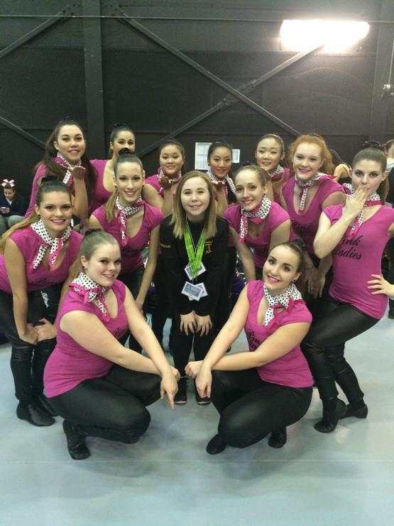 CTDanceTeam's tweet photo. #CTDT senior jazz ready to compete 💛💚 #icebreaker2015 #pinkladies http://t.co/i6jJ0hI0gL