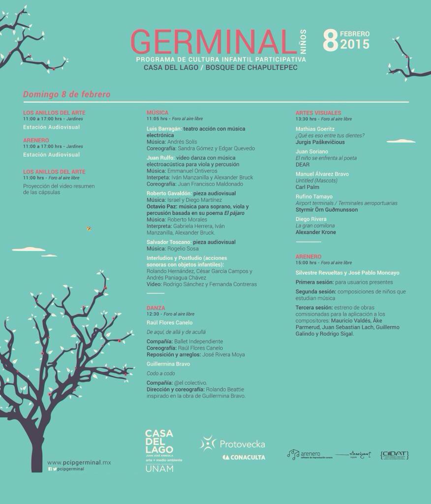 MutarteMx's tweet photo. @PCIPGerminal Música, danza, performance, artes visuales, Mañana a partir de las 11hrs. @CasadelLago #EntradaLibre http://t.co/btSonh4Yoa