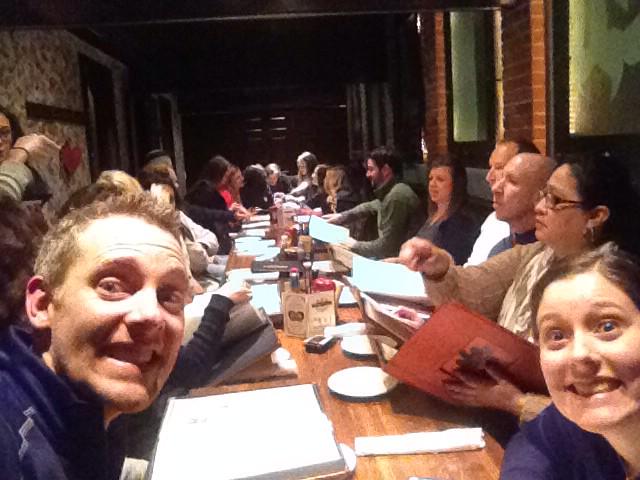 WIVBAcademy's tweet photo. 15B at longest table ever! Looking forward to a great meal with great peeps!! #StoneEagle #acadeFAM JE & AT http://t.co/auqACIoINP