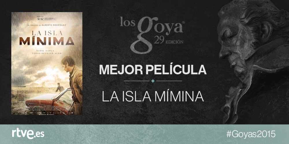 LA ISLA MÍNIMA, @PremiosGoyaEs a MEJOR PELÍCULA rtve.es/noticias/los-g… #Goya2015 #Goyas2015