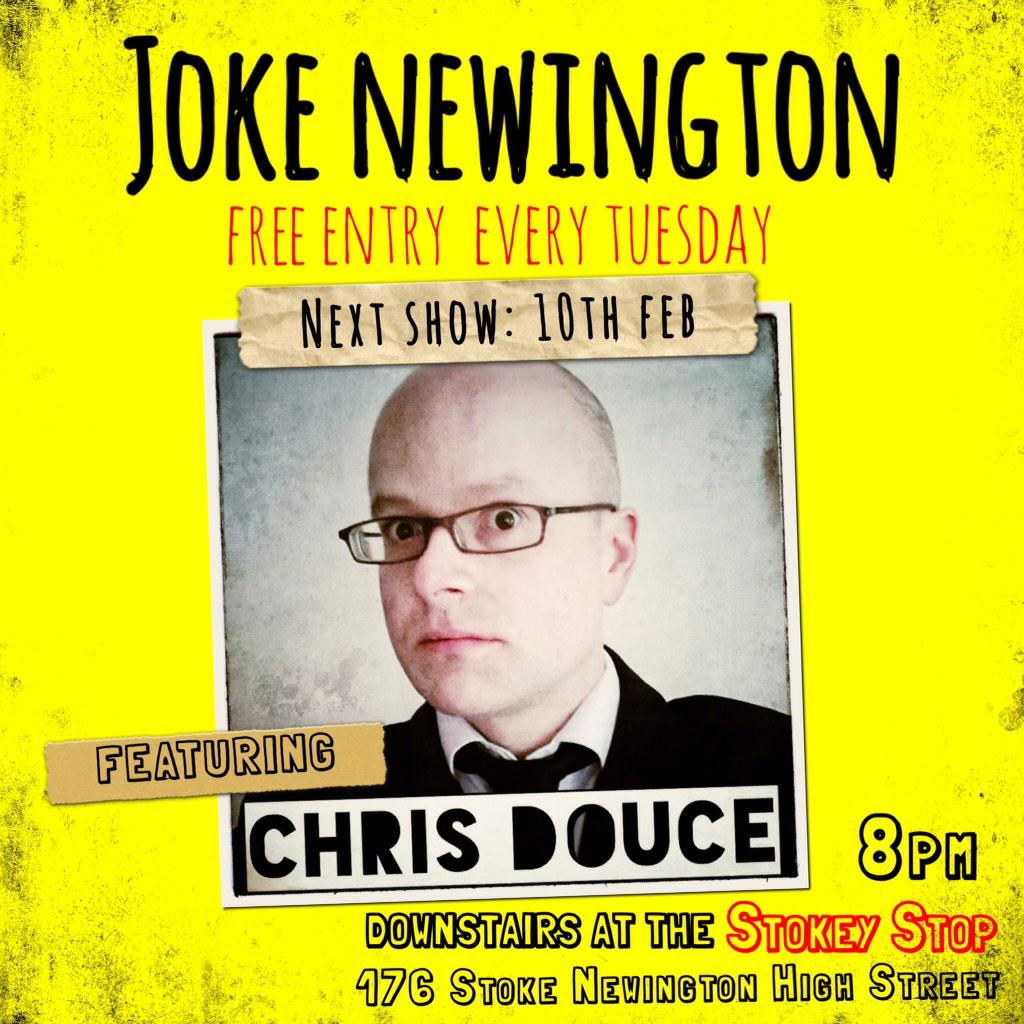 JokeNewington's tweet image. ~NEXT SHOW: 10th Feb~
#JokeNewington~8PM|£FREE!~ featuring @alexiswieroniey @RealTalkPod @chrisdouce @athenacomedy