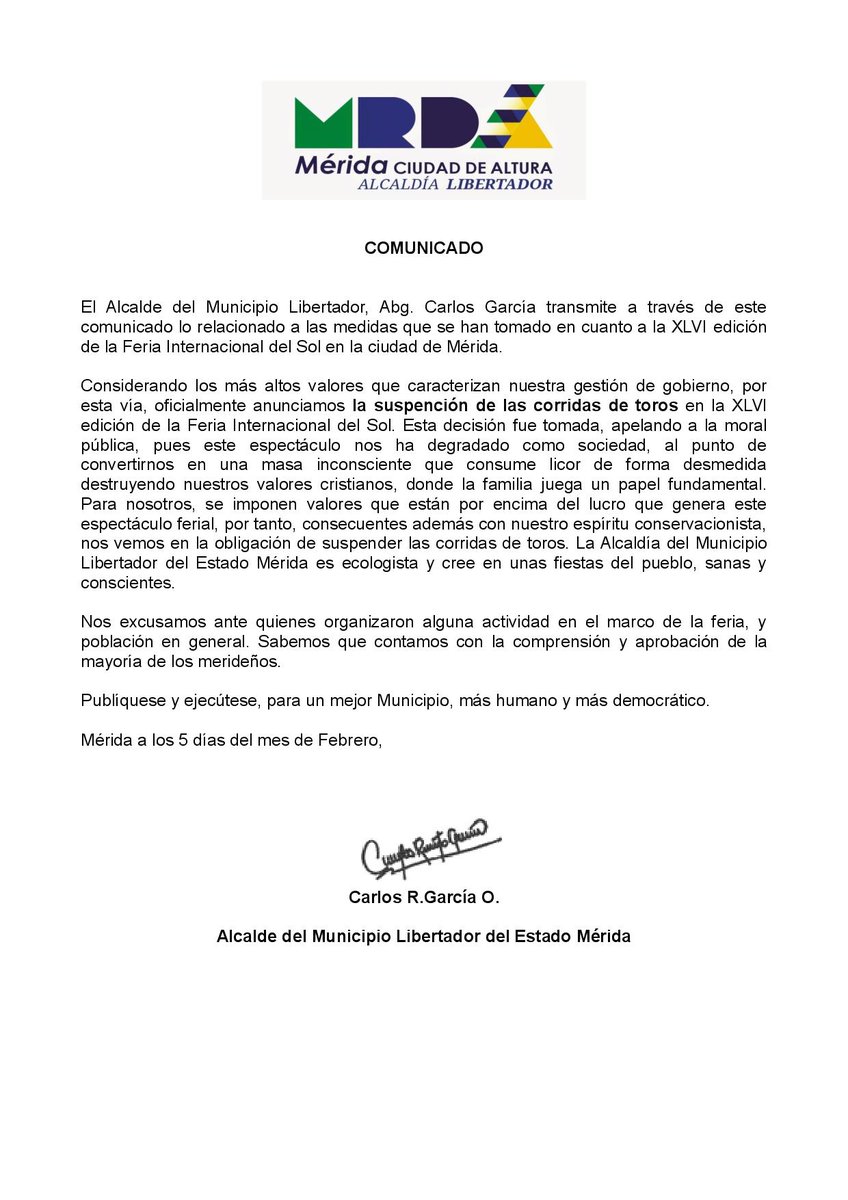 ferisolmerida's tweet photo. COMUNICAMOS URGENTEMENTE: SUSPENDIDAS LAS FERIAS DEL SOL 2015 @leoperiodista http://t.co/QWDXXA427a