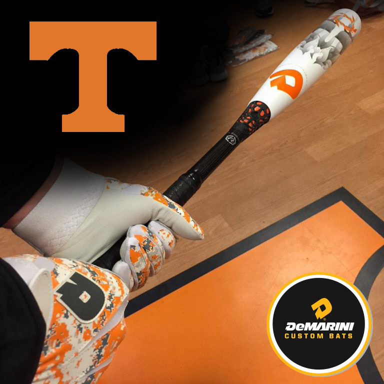 Vol_Baseball's tweet photo. Can't wait to debut these in just 5 days! MT @DeMarini: That white barrel tho.  #DeMariniCustoms @vol_baseball  http://t.co/7CIbNuibrR
