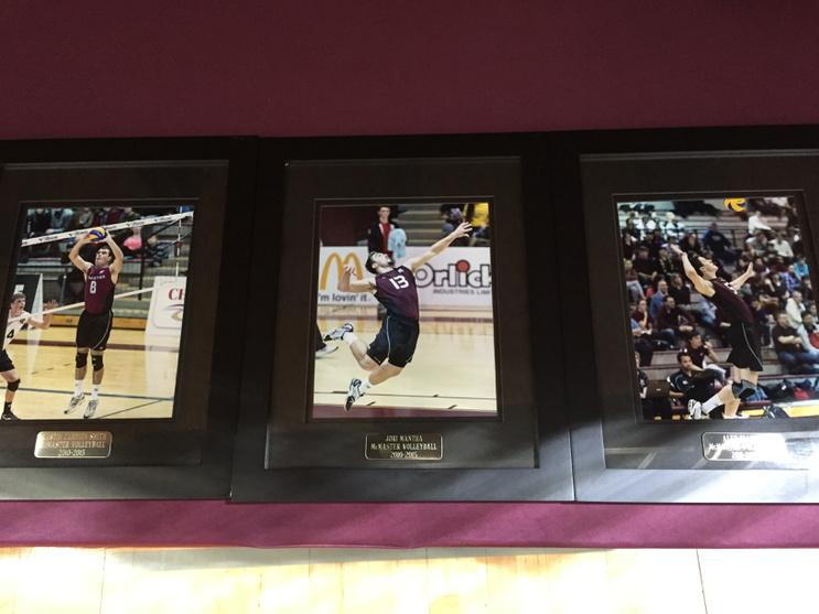McMasterSports's tweet photo. Photos given to our @MACMVB seniors at tonight's match! #alwaysmaroon http://t.co/9KEQjD308K