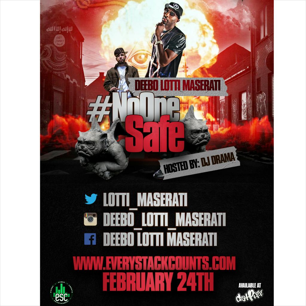 Lotti_Maserati's tweet image. #NoOneSafe #HotNewMusic #New hosted by #DjDrama #Feb24th #DatpiffExclusive MixTape #NewMusic #HotNewHipHop #AzUp