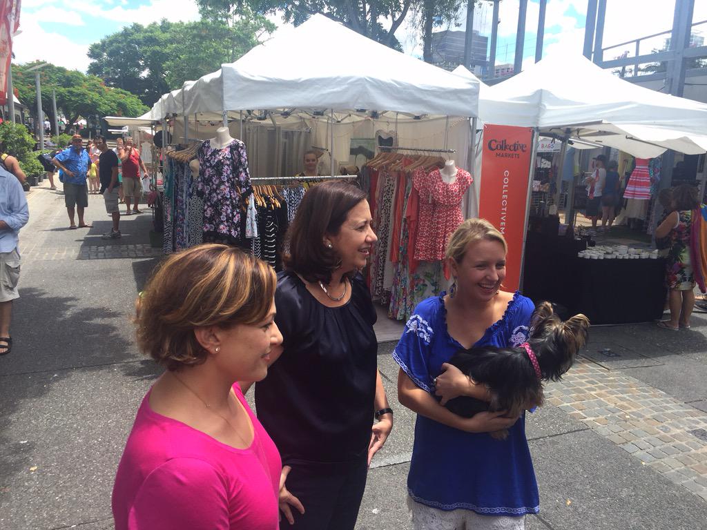 a_palaszczuk's tweet image. Wonderful morning walking through #southbank markets in #Brisbane with @jackietrad #qldpol
