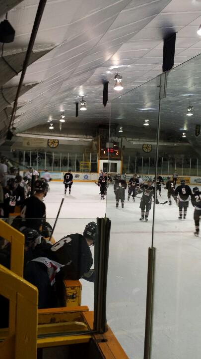 Shift change for Outlook Ice Hawks at Biggar #svhl Provincial Game 1