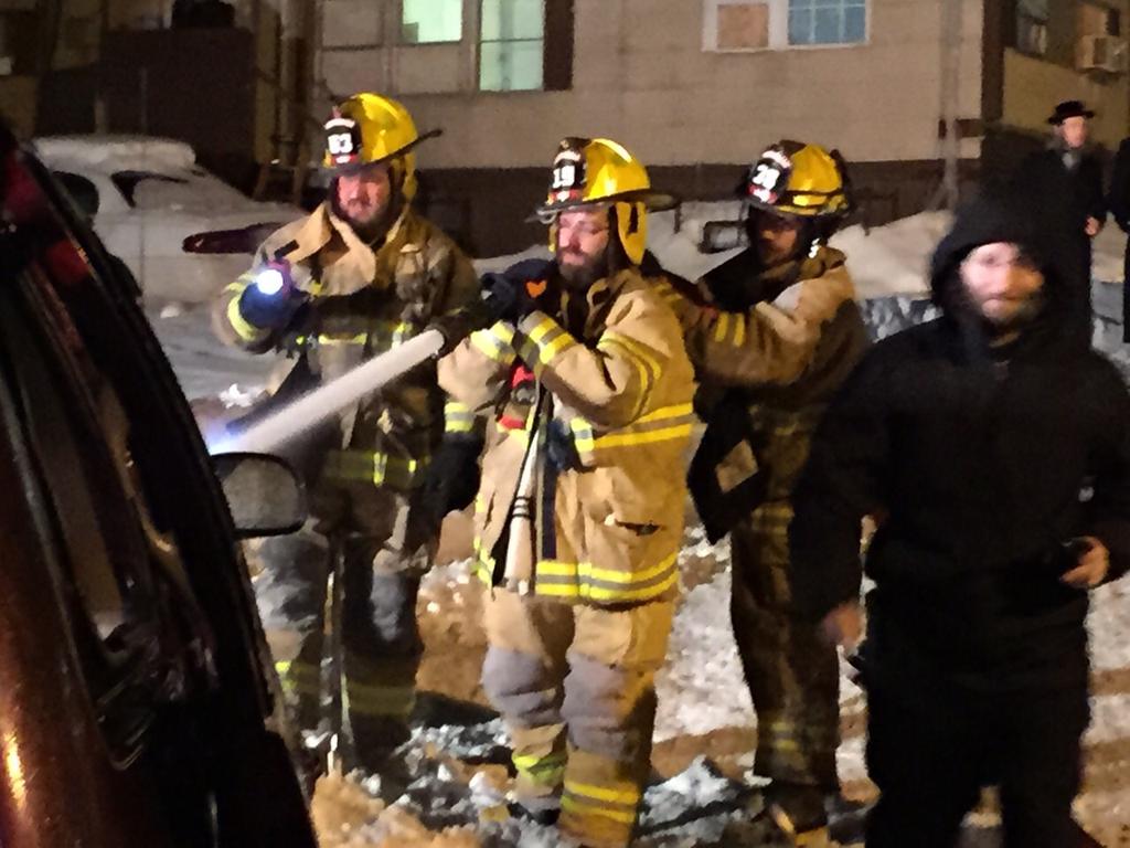 KJFDdispatch's tweet image. The members are operating on a car fire... photos.