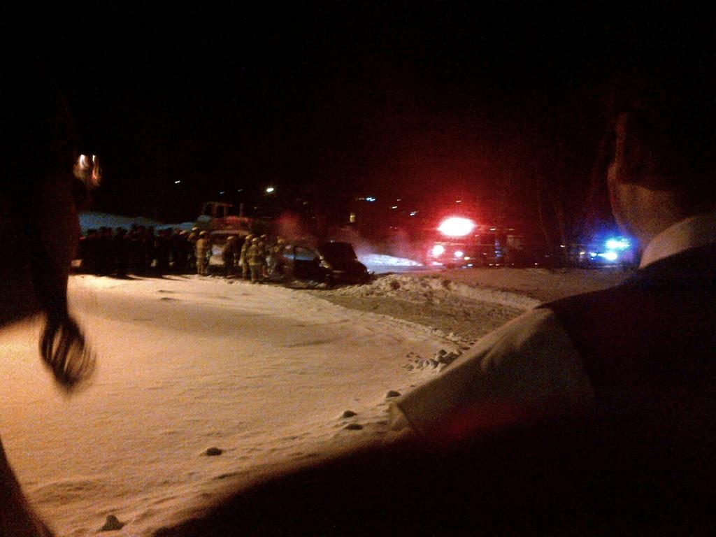 KJFDdispatch's tweet image. The members are operating on a car fire... photos.