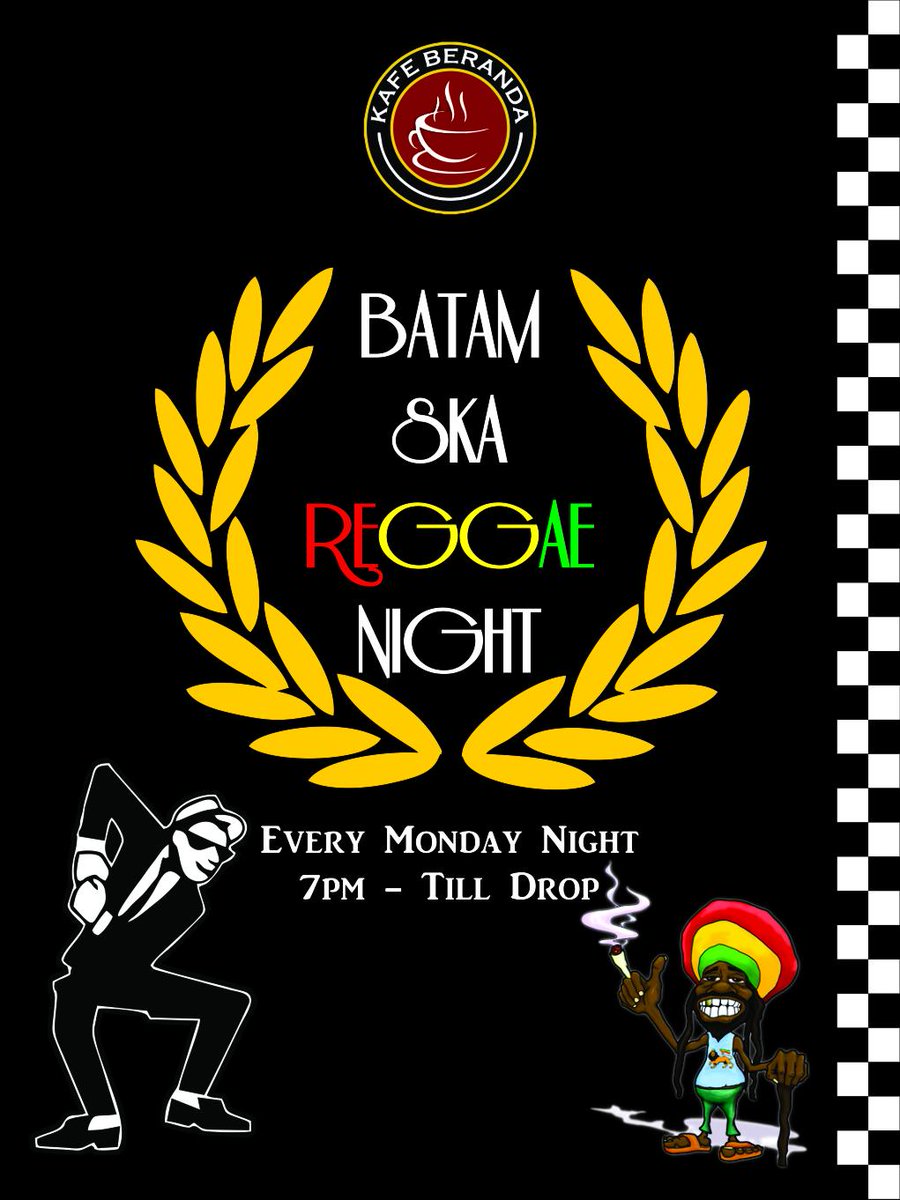 Agenda senin malam nih, "BATAM SKA REGGAR NIGHT" jam 7 malam sampe teler! dimana? di <a href="/KafeBeranda/">Kafe Beranda</a> pastinya :D