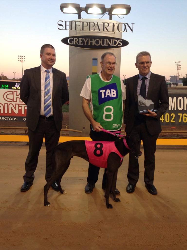 GRV_News's tweet photo. Horsham GRC President Ian Bibby claims the "best win of my career" with Elbow Room in the maiden final http://t.co/4qUTihcyh6
