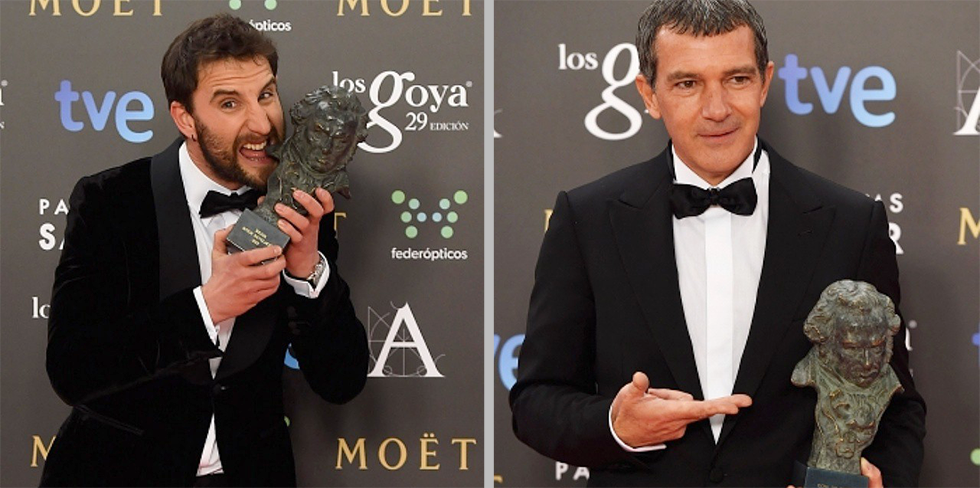 ElPimpiMalaga's tweet photo. Olé ese arte malagueño en los #Goya2015!! Enhorabuena @DANIROVIRA y @antoniobanderas! Os esperamos para celebrarlo! http://t.co/2H0hgnkXFW
