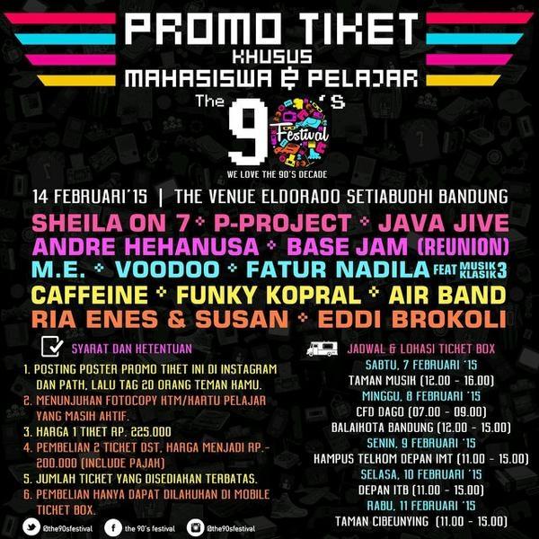 OGobsMagz's tweet photo. harga khusus buat pelajar &amp;amp; mahasiswa cuma ada di @the90sfestival. buruan serbu, Bers! http://t.co/fF5KE3II8i