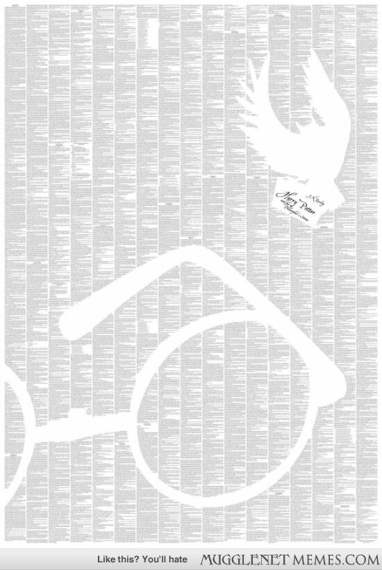 PotterWorldUK's tweet photo. Harry Potter and the Philosopher's Stone -- Entire book on one poster. http://t.co/mWxMDP55Sf