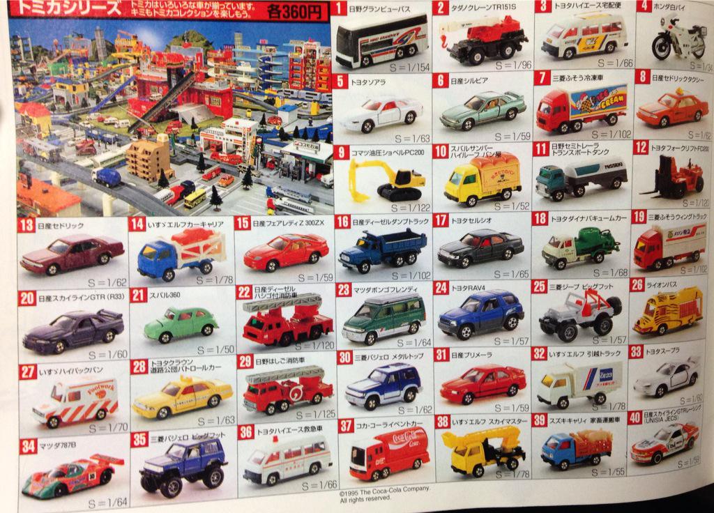20歳前後の人が懐かしいと感じるもの 1997年のトミカのラインナップ