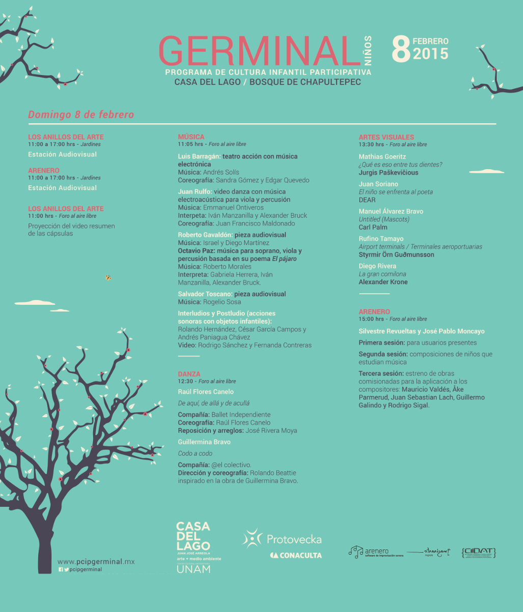 PCIPGerminal's tweet photo. Danza, performance, música, artes visuales, animación, app. Hoy a partir de las 11 hrs. @CasadelLago #EntradaLibre http://t.co/c2k4GheNLy