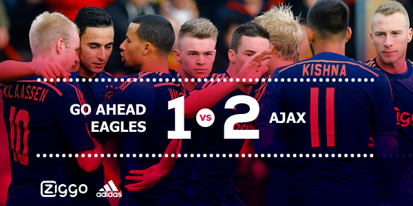 90+4. Afgelopen. Drie punten voor #Ajax! #gaeaja