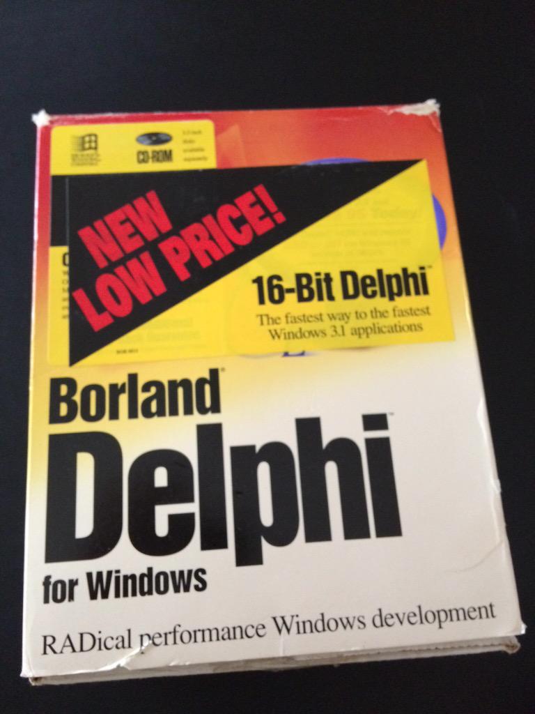 tndelphifan's tweet image. I still have my Delphi 1 box, manuals, CD. #DelphiWeek