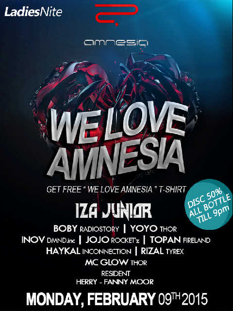 Mau baju we love amnesia? Jangan lupa  dateng ke Amnesia club bandung malam ini .For more info &amp; RSVP: Pin:30B2A845