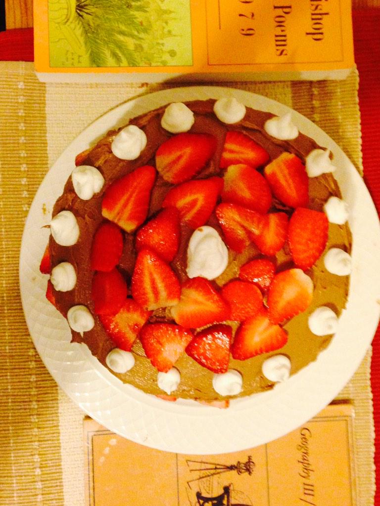 derpub's tweet image. I baked a cake for Elizabeth Bishop (it's our bday today). She'd be 104...I'm just 33.