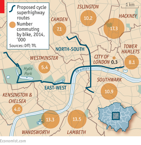 Gradually, London is becoming a better place for cyclists econ.st/1zcXBQv