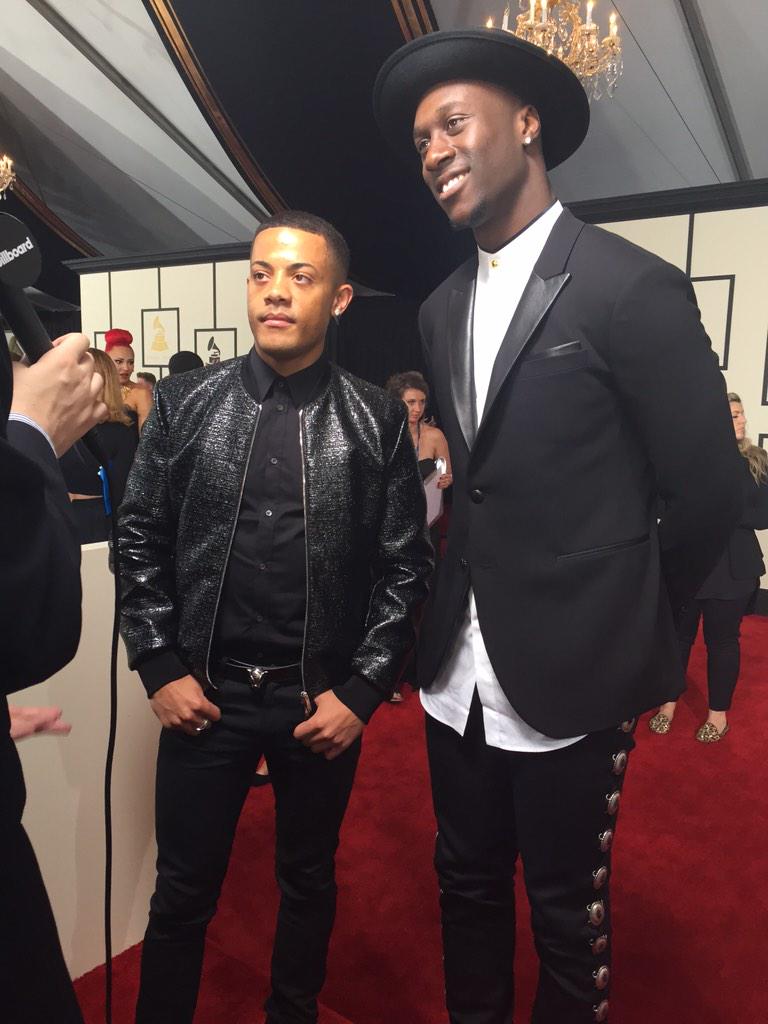 billboard's tweet photo. .@NicoandVinz is here with us on the #GRAMMYs red carpet http://t.co/foabpGw0o2