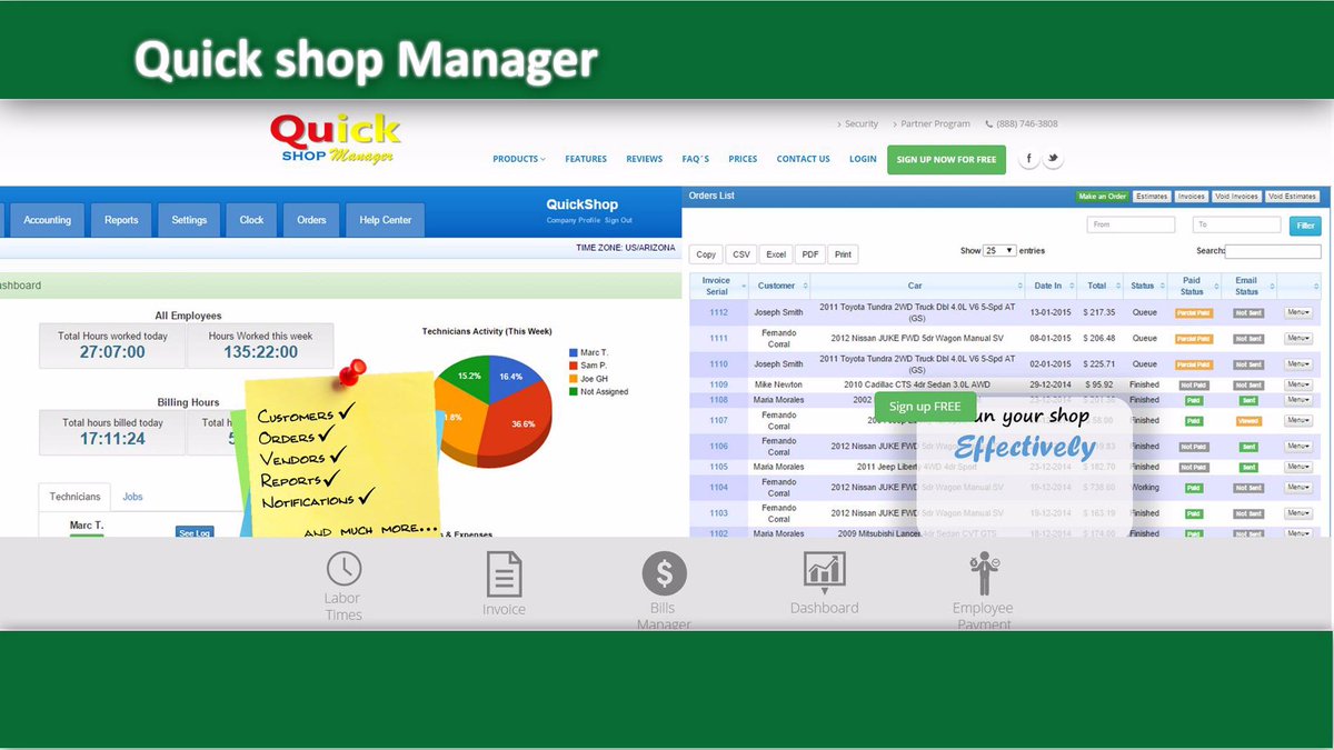 QuickShopManage's tweet image. Want to know what your techs are doing,keep track of sales, invoices,vendors etc quickapm.com